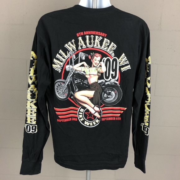 American Biker Image Men’s Long Sleeve Shirt Size - Picture 1 of 5